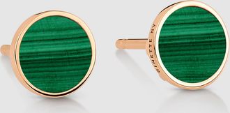 Ginette NY Boucles doreilles Ever Disc Malachite Or Rose