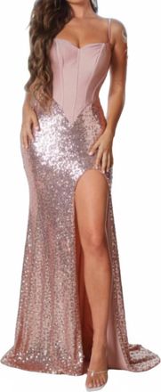 Portia & Scarlett Sweetheart Slip Maxi Dress In Rose Gold