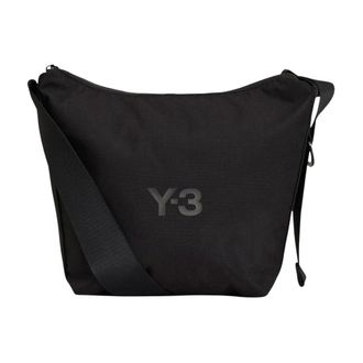 Yohji Yamamoto Shoulder Bags, female, Black, Size: ONE SIZE Small Logo Motif Crossbody Bag
