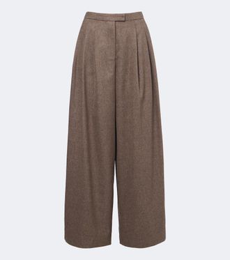 Max Mara Pleated wool wide-leg pants