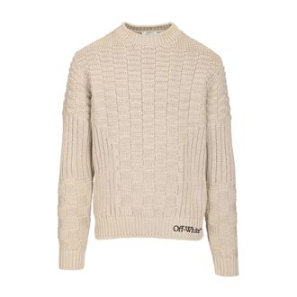 Off-white Arrow Cotton Jumper - male - Off White - Round-neck Knitwear - Beige - M - Knitwear