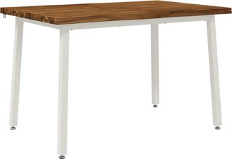vidaXL 110 X 55 X 75 Cm Madera De Acacia S&oacute;lida Natural Y Blanco Vidaxl