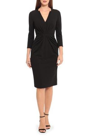 Maggy London Center Ruched Sheath Dress in Black at Nordstrom Rack, Size 4