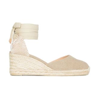 Castaner Schoenen, Dames, Beige, 38 EU, Carina 60mm Wedge Espadrilles