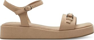 Marco Tozzi Beige Platte Sandalen voor Vrouwen - Dames - Sandalen - Beige - 36 EU - Schoenen