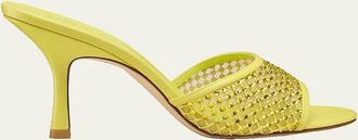 Stuart Weitzman 85mm Bareitall Mesh and Leather Sandals