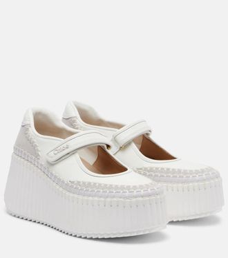 Chlo&eacute; Chlo&eacute; Zapatillas con plataforma Nama de piel con ante