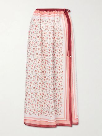 Dolce & Gabbana Copricostume In Voile Di Cotone Floreale - Bianco