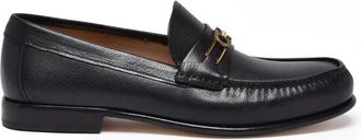 Ferragamo Mathias Leather Loafer - Black/Gold