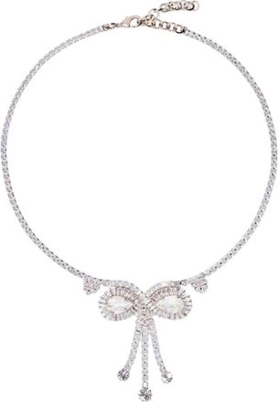 Alessandra Rich Collana con Fiocco in Cristallo - - Accessories - Donna - Bianco - ONE SIZE