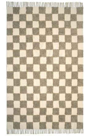 AFK Living Alfombra infantil algod&oacute;n lavable en m&aacute;quina beige 120 x 170 cm