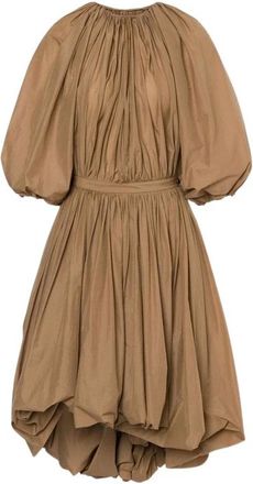 Philosophy di Lorenzo Serafini Midi Dresses, female, Beige, Size: S Plunging Puff-Sleeve Balloon Dress