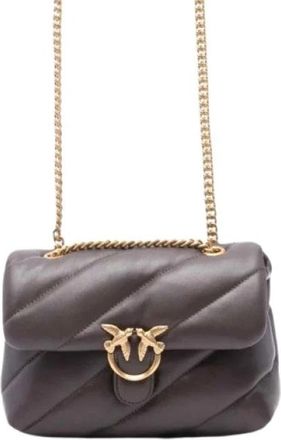 Pinko Kleine Horizontale Schoudertas - Dames - Schoudertassen - Bruin - ONE Size - Leer - Tassen