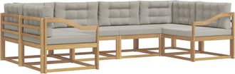 vidaXL Conjunto De Sof&aacute;s De Exterior 6 Uds. Blanco Y Gris Claro Vidaxl
