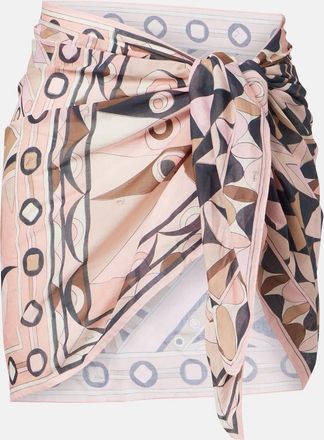 Pucci Mixed Print cotton beach cover-up