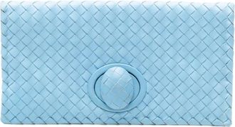 Bottega Veneta 2012-2025 Nappa Intrecciato clutch met draaislot - Blauw