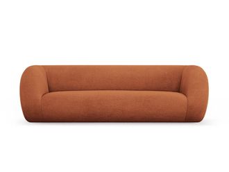 Cosmopolitan Design Sof&aacute; 3 plazas de tejido boucl&eacute; marr&oacute;n