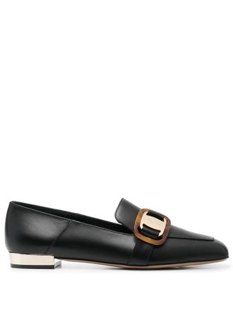 Ferragamo logo-plaque leather loafers - women - Calf Leather/Calf Leather/Calf Leather - 11.5C - Black