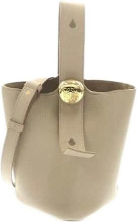 Loewe Pre-owned Pebble Bucket Mini Calf Bag - Dames - Vintage Tas - Beige - ONE Size - Leer - Vintage
