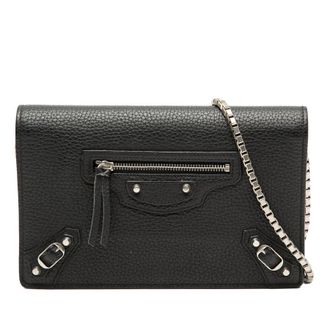 Balenciaga Pre-owned Balenciaga Calfskin Metal Plate City Wallet on Chain Ladies UKO4SR1KTGLY1A9H