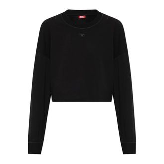 Diesel Blake-Utlt Crop Top - Dames - Sweatshirts - Zwart - S - Katoen - Hoodies & sweatvesten