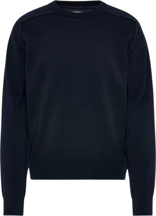 Maison Margiela Lamswol Trui - Heren - Ronde hals truien - Blauw - M - Wol - Truien & Vesten