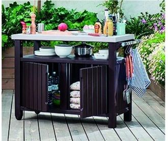 Keter Mesa Barbacoa Resina Marron Ext. 124 X 54 X 90 Cm