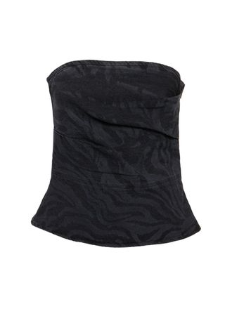 【Rotate】 Zebra-printコットンクロップトップ Rotate Zebra Print Cotton Denim Top from $129.00 - on Stylight