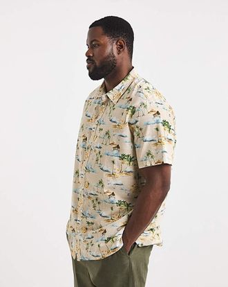Jacamo Holiday Print Short Sleeve Shirt