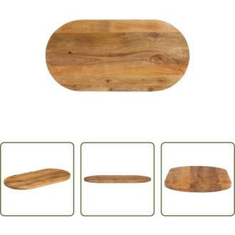 vidaXL Piano in legno - Piano Tavolo 80x40x2,5 cm Ovale in Legno Massello di Mango