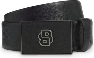 BOSS Reversible Italian-leather belt with Double B monogram buckle