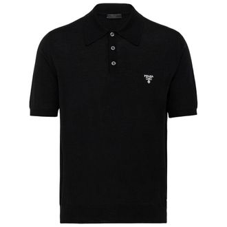 Prada Logo-embroidered Wool Polo Shirt