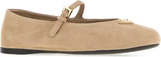 Prada Suede Ballerina - Beige