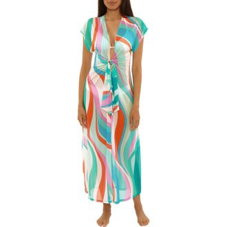 Trina Turk Apollo Mesh Cover-Up Dress in Multi at Nordstrom, Size X-Small