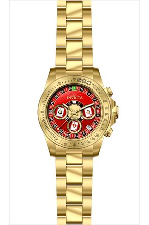 Invicta Speedway 50496 Heren Horloge - Quartz Uurwerk - Roestvrij Staal met rode Wijzerplaat - 39mm