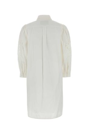 Valentino Garavani Womens White Poplin Shirt Dress Bianco Exterior: Cotton Abiti
