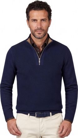 Scotland Blue donkerblauw effen normale fit katoen