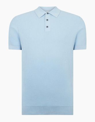 Remus Uomo Mens Remus Uomo Knitted Polo 18826 22 Blue - Size: 42