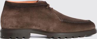 Santoni Polacchino in pelle scamosciata con chiusura stringata e suola dentellata