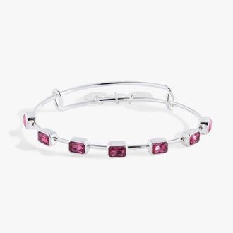 Alex and Ani October Birthstone Emerald Cut Bangle in Silver at Nordstrom