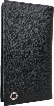 Bulgari Black Leather Long Wallet (Bi-Fold) (Pre-Owned)