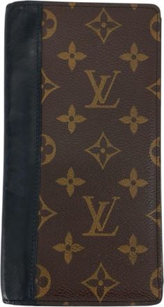 Louis Vuitton Black Brown Monogram Macassar Pvc Long Wallet (Bi-Fold) (Pre-Owned)