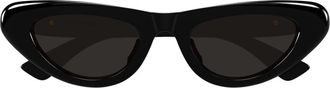 Bottega Veneta Cat-eye Zonnebril - Dames - Zonnebrillen - Zwart - 51 MM - Nylon - Accessoires