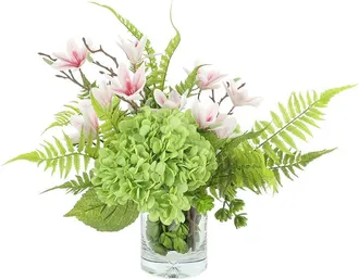 Creative Displays Inc. Handmade Faux Floral Centerpiece With Hydrangeas & Butterfly Magnolias