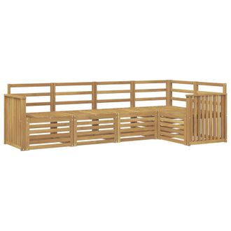 vidaXL Conjunto De Sof&aacute;s De Exterior 5 Pcs Blanco 247 X 128,5 X 73 Cm Vidaxl