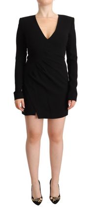 Dsquared2 Dsquared&sup2; Long Sleeves Deep V-neck Mini Sheath Womens Dress
