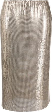 Sportmax Cariddi 002 Midi Rok - Dames - Midirokken - Geel - 3XS - Polyester - Rokken