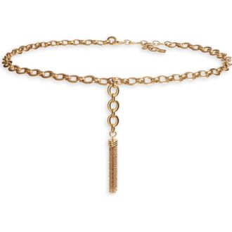 Chlo&eacute; The Chlo&eacute; Pompoms Chain Belt in Vintage Gold at Nordstrom