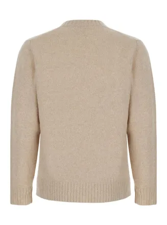 KANGRA Wool Blend Crew Neck Sweater - Beige