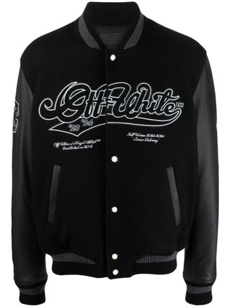 Off-white Moon embroidered bomber jacket - Black